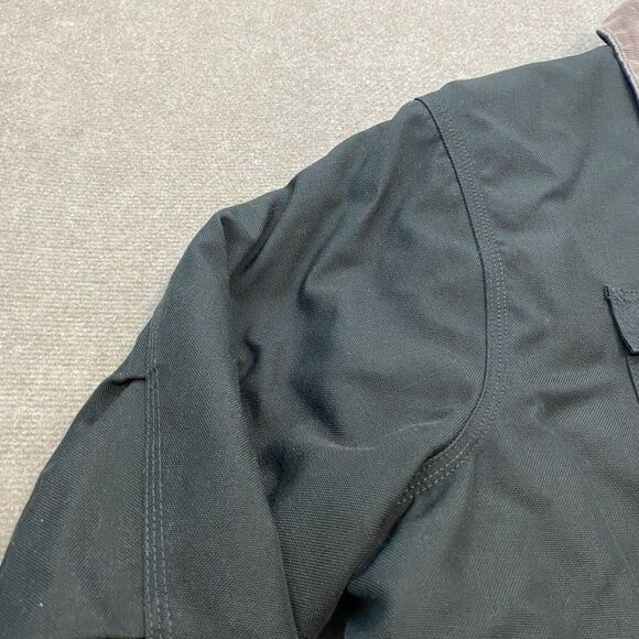 vtg Carhartt Traditional Jacket Chore Coat Mens 2XL Black Quilted USA Distressed - Picture 7 of 16